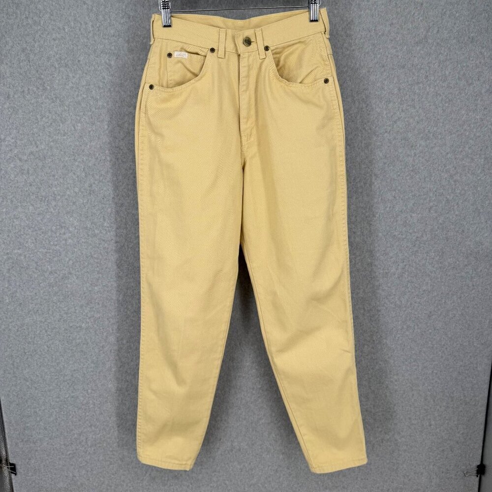 Chic Womens Vintage Super High Rise Mom Jeans Size 8 Petite Yellow Cottage USA